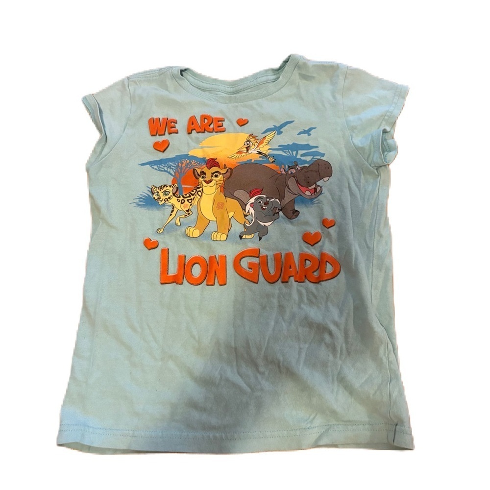 Disney Lion Guard Light Blue Kids T-Shirt Medium 7/8 Vintage King Kion Fuli